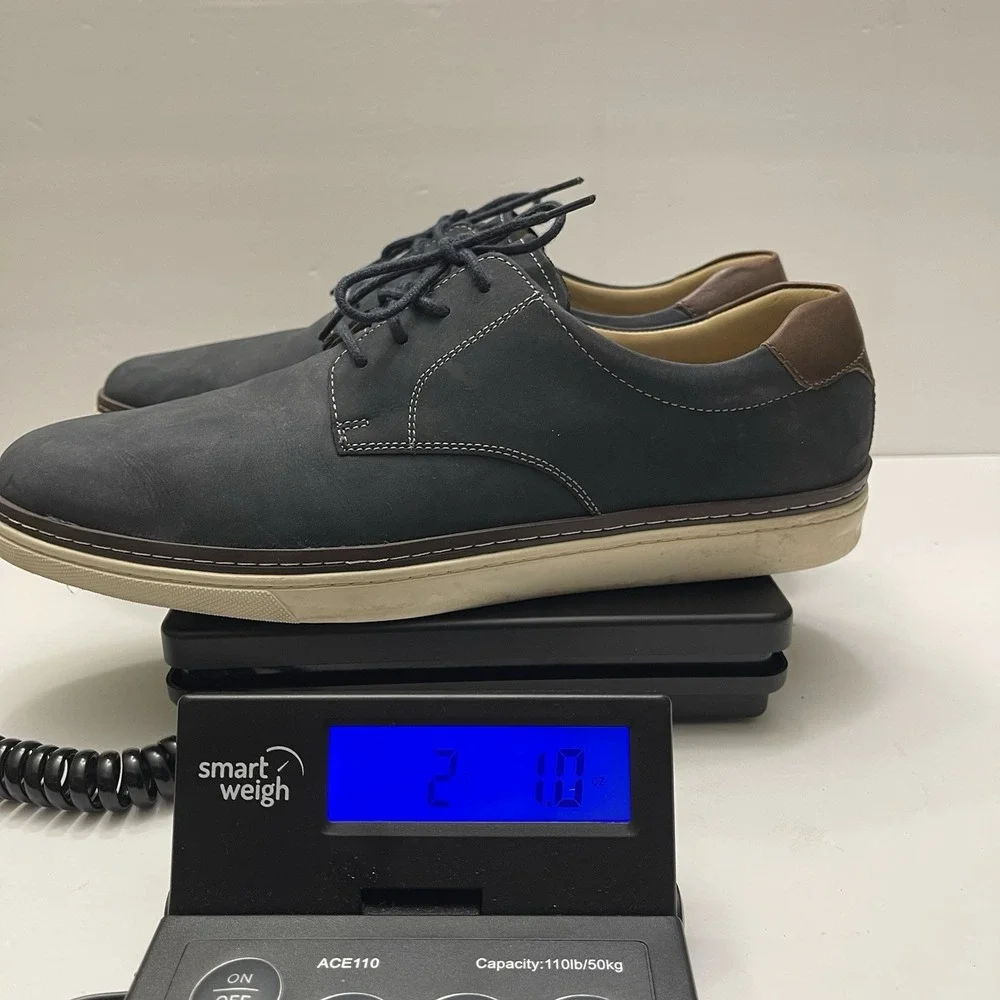 Johnston &‎ Murphy McGuffey Plain Toe Navy Oiled Full Grain Men's Shoe 10.5